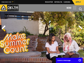 'deltacollege.edu' screenshot