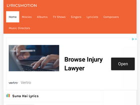 'lyricsmotion.com' screenshot