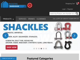 'riggingwarehouse.com' screenshot