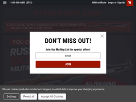 'truenortharms.com' screenshot