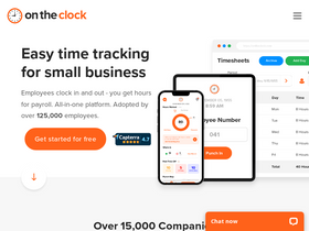 'ontheclock.com' screenshot