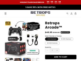 Theretropsarcade website screenshot