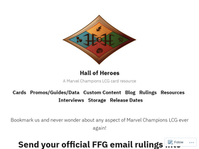 'hallofheroeslcg.com' screenshot