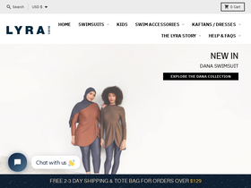 'lyraswimwear.com' screenshot