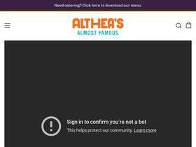 altheaskitchen.com homepage screenshot
