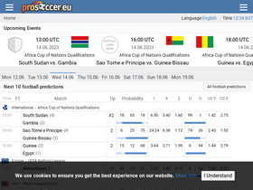 'prosoccer.eu' screenshot