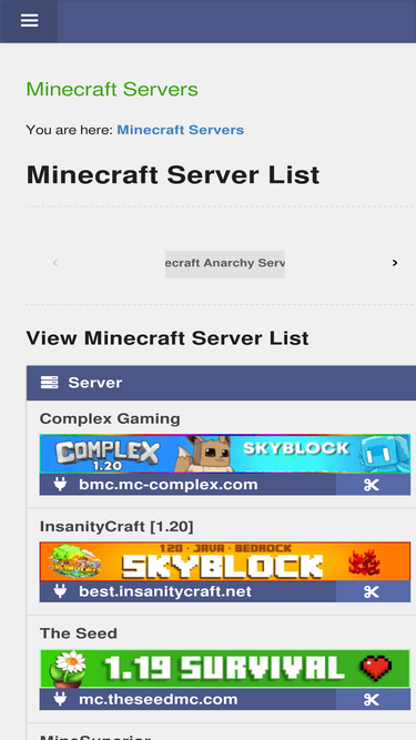 Minecraft Server List