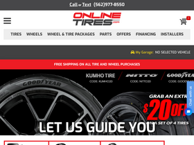 'onlinetires.com' screenshot