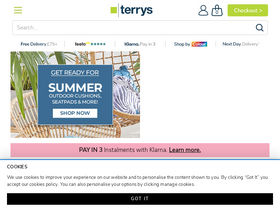 'terrysfabrics.co.uk' screenshot