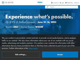 'qsys.com' screenshot
