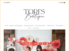torisbowtique.com homepage screenshot