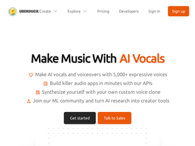 'uberduck.ai' screenshot