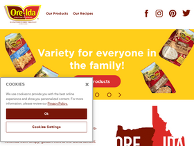 'oreida.com' screenshot