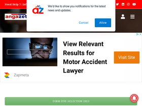 'angazetu.com' screenshot