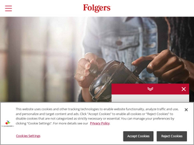 'folgerscoffee.com' screenshot