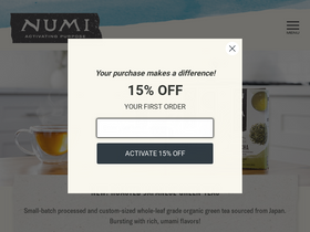 Numi Organic Tea website screenshot