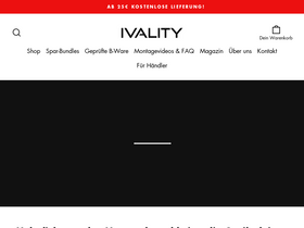 Ivality homepage screenshot