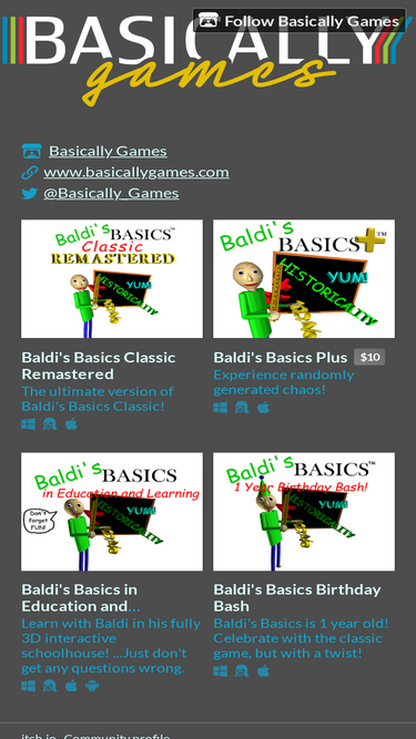 Baldi's Basics Birthday Bash by Basically Games