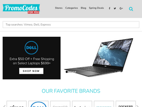 'promocodesforyou.com' screenshot