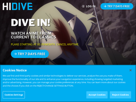 'hidive.com' screenshot