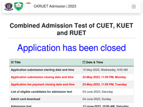 'admissionckruet.ac.bd' screenshot