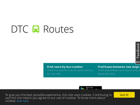 'dtcbusroutes.in' screenshot