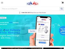 aaproductsinc.com homepage screenshot