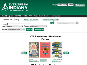 'evergreen.lib.in.us' screenshot