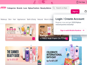 'nykaa.com' screenshot