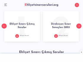 'ehliyetsinavsorulari.org' screenshot