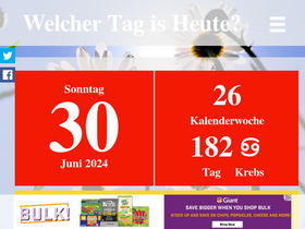 'welcher-tag-ist-heute.org' screenshot