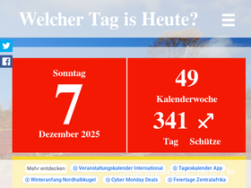'welcher-tag-ist-heute.org' screenshot
