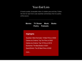 'yearendlists.com' screenshot