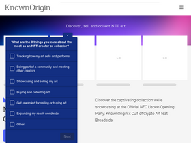 'knownorigin.io' screenshot