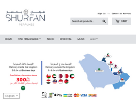 Shurfan Perfumes website screenshot