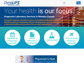 'dynalife.ca' screenshot