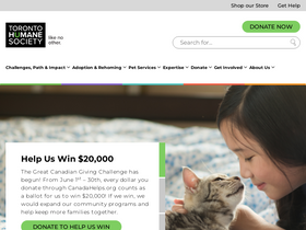 'torontohumanesociety.com' screenshot