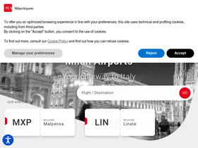 'milanairports.com' screenshot