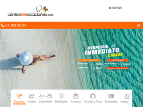 'centraldevacaciones.com' screenshot
