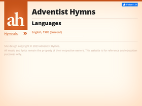 'adventisthymns.com' screenshot