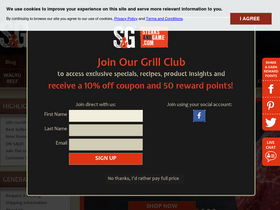 'steaksandgame.com' screenshot