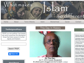 'thereligionofpeace.com' screenshot