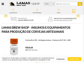 'lamasbrewshop.com.br' screenshot