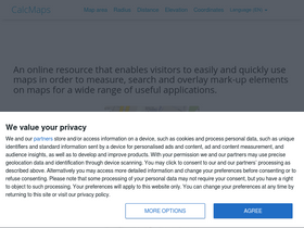 'calcmaps.com' screenshot