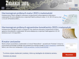 'zadania.info' screenshot