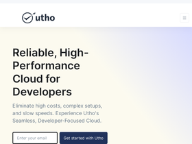 'utho.com' screenshot