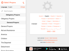 'bahaiprayers.io' screenshot