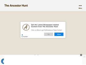 'theancestorhunt.com' screenshot