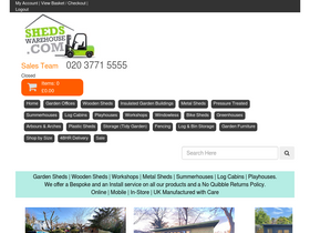 'shedswarehouse.com' screenshot