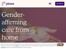 'getplume.co' screenshot